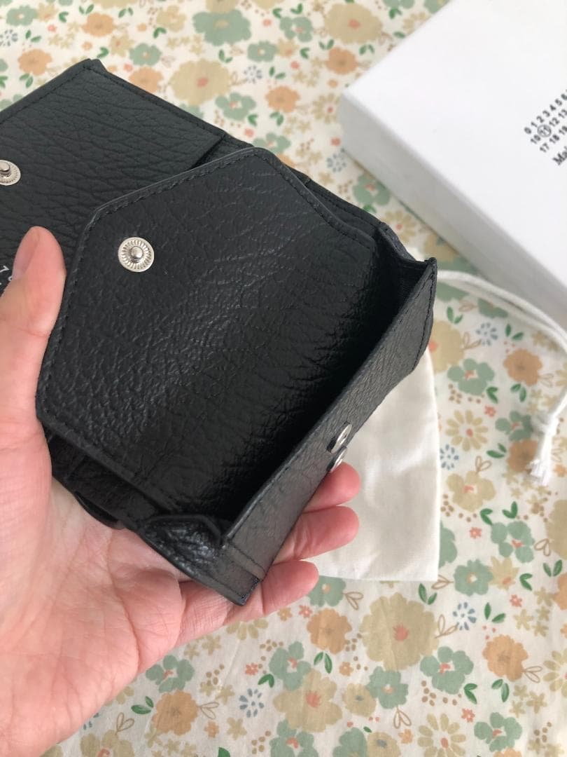 メゾンマルジェラ 二つ折り財布 レザー/黒