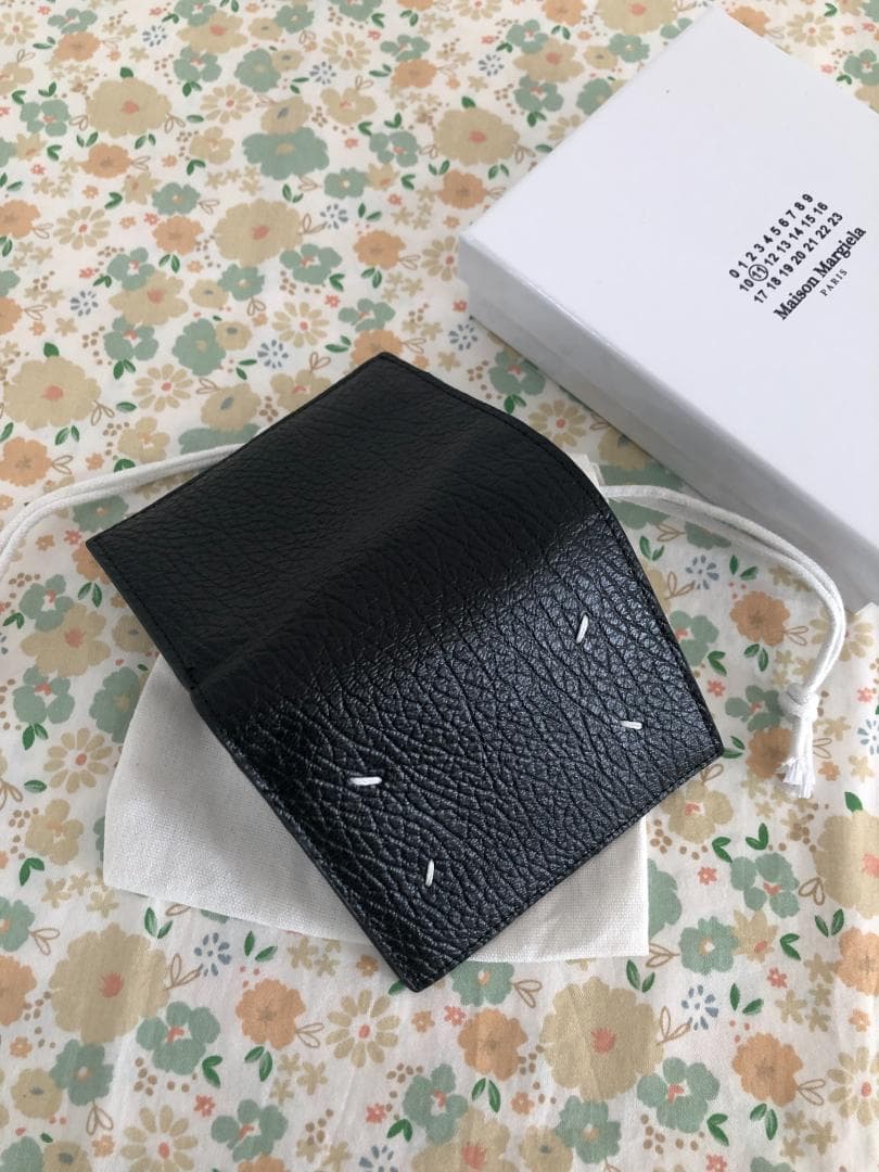 メゾンマルジェラ 二つ折り財布 レザー/黒