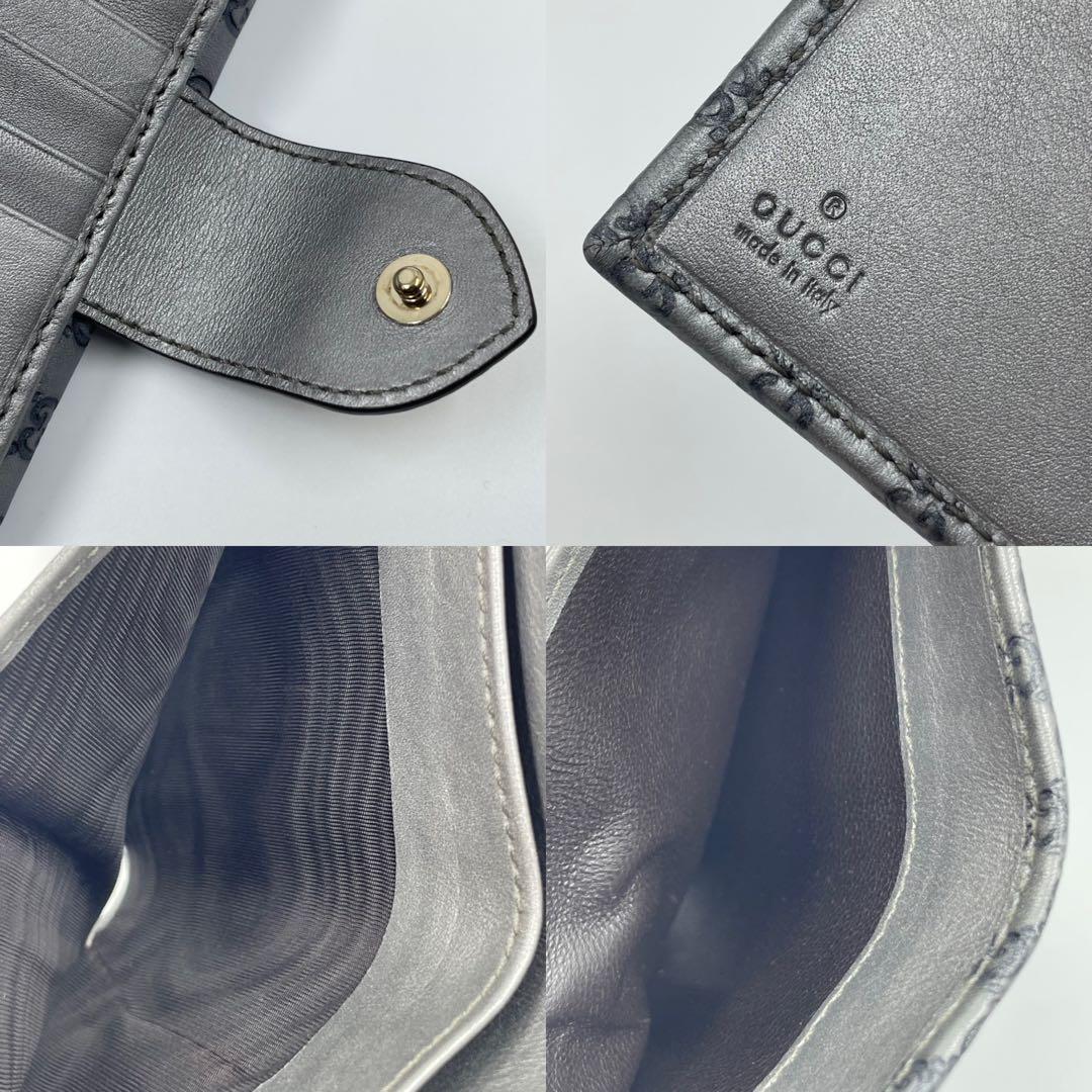 未使用保管品✨　GUCCI グッチ　マイクロシマ　シルバー　折り財布　レザー