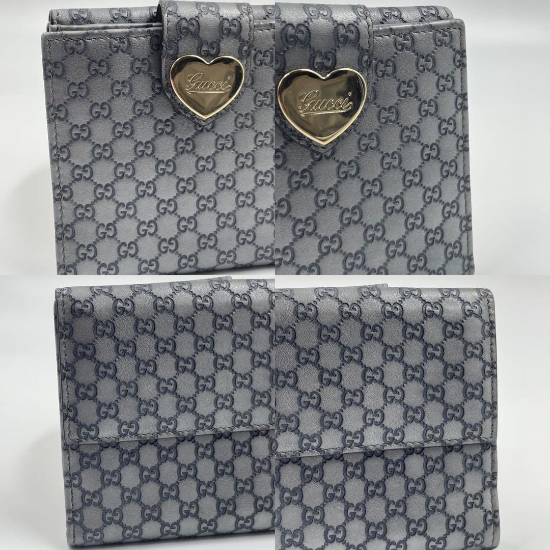 未使用保管品✨　GUCCI グッチ　マイクロシマ　シルバー　折り財布　レザー