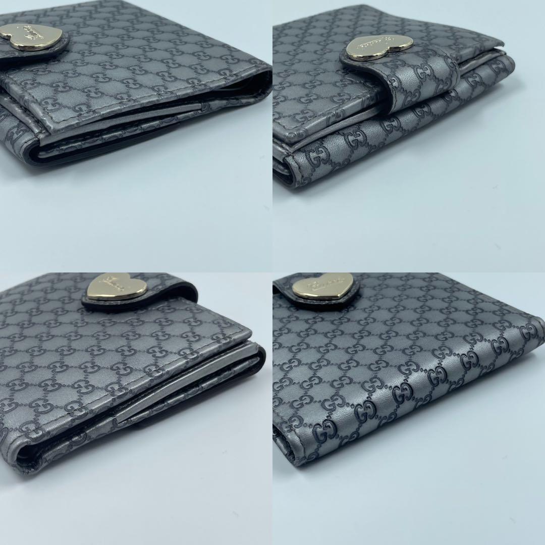 未使用保管品✨　GUCCI グッチ　マイクロシマ　シルバー　折り財布　レザー