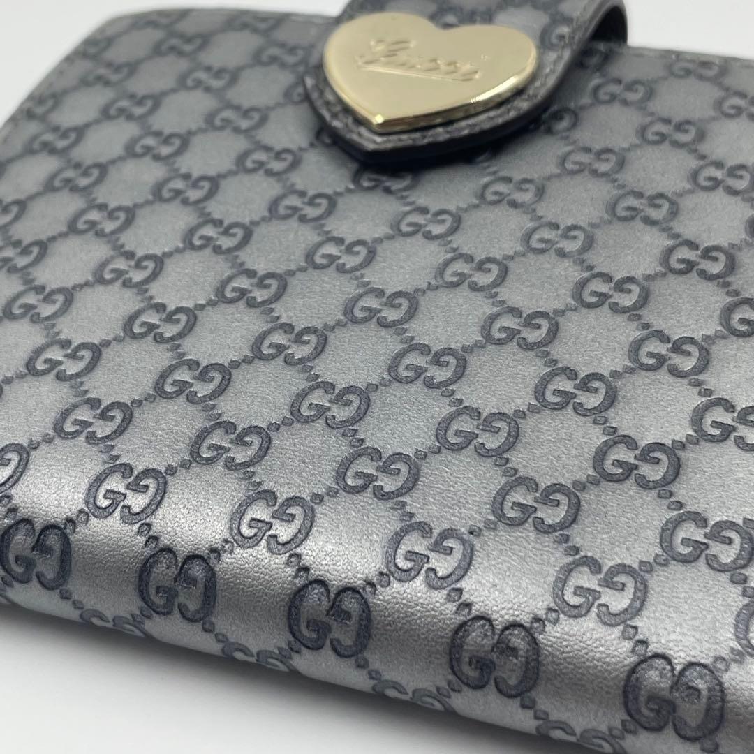 未使用保管品✨　GUCCI グッチ　マイクロシマ　シルバー　折り財布　レザー