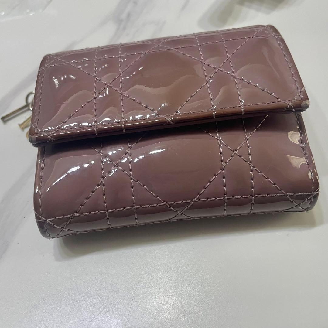 Lady Dior Lotus 三つ折財布 ラベンダーピンク