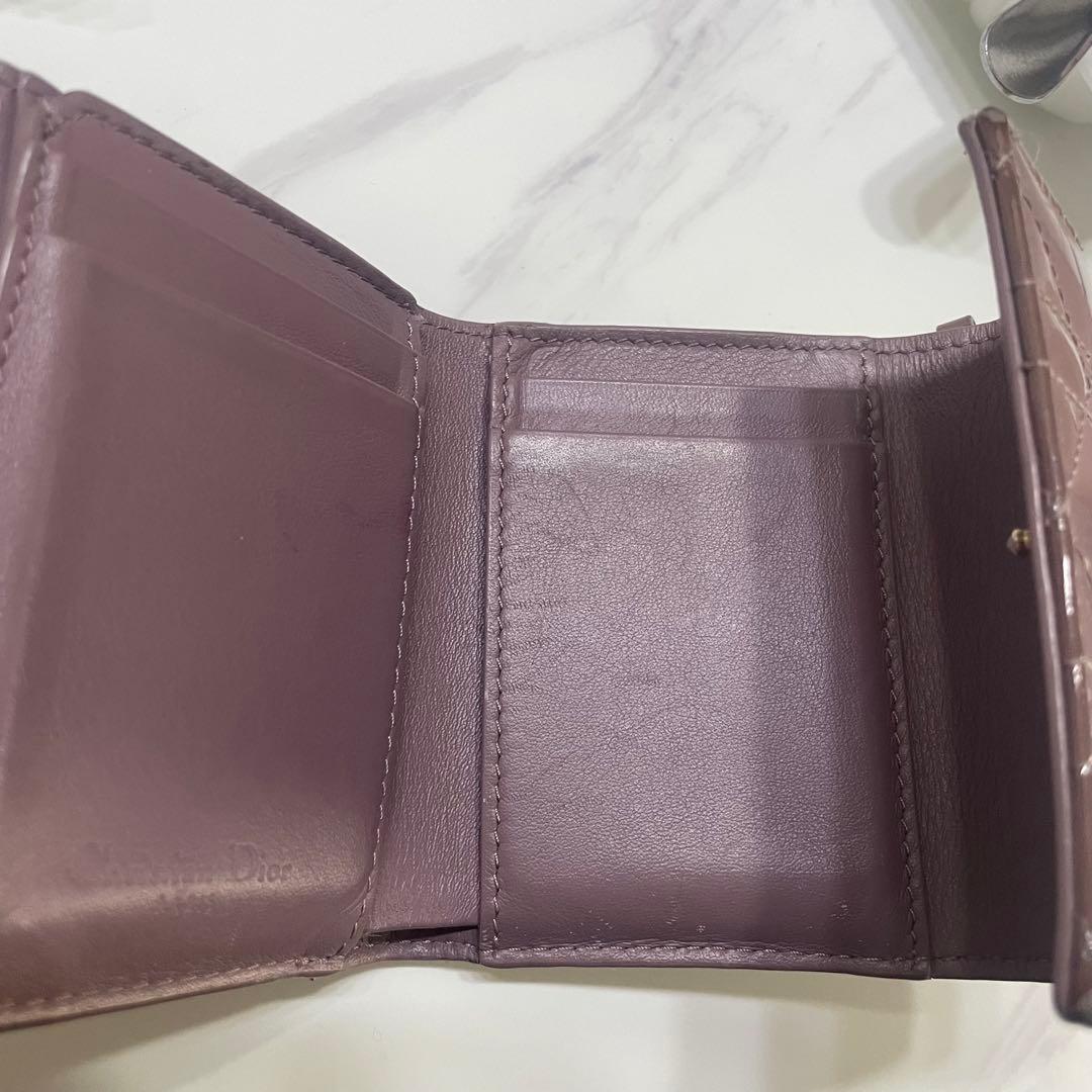 Lady Dior Lotus 三つ折財布 ラベンダーピンク