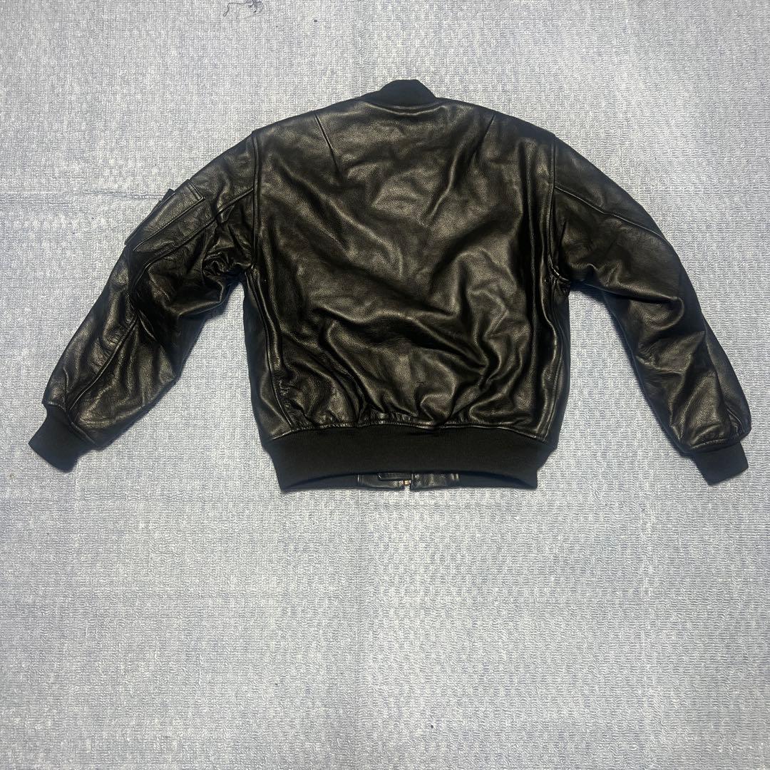 希少 JOHN OWNBEY レザーMA-1 本革 牛革 フライト S 美品