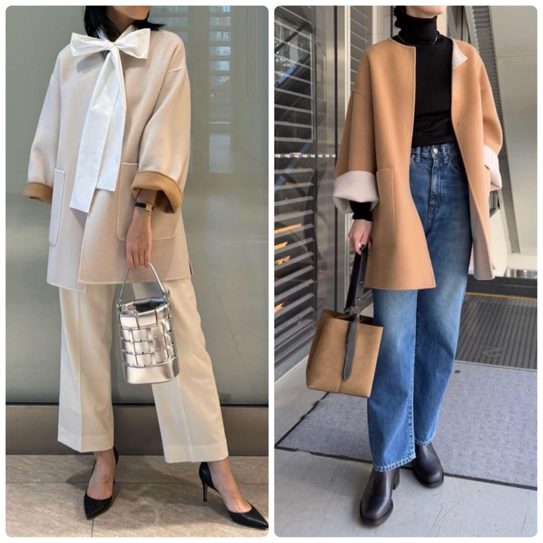 極美品✨️24AW　ユナイテッドアローズ　バイカラー リバー ミドルコート