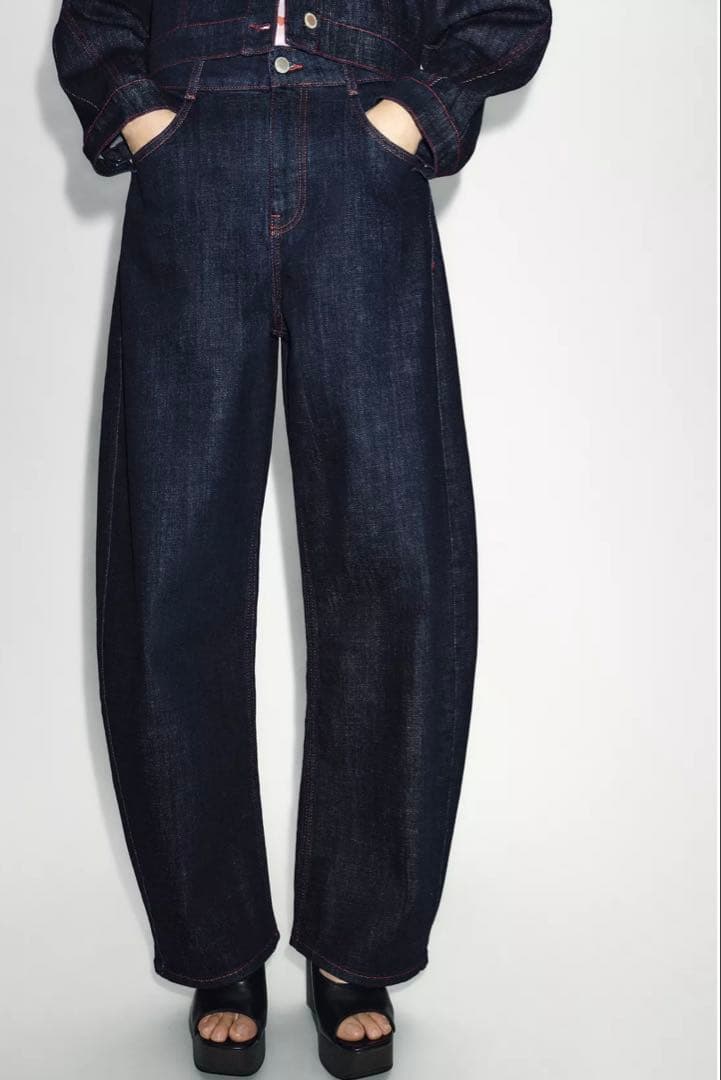 ZARA Z1975ハイウエストバレルフィットデニムパンツ　34