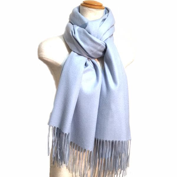 値下70㎝×200超大判 100% カシミヤストールマフラーSAX新品