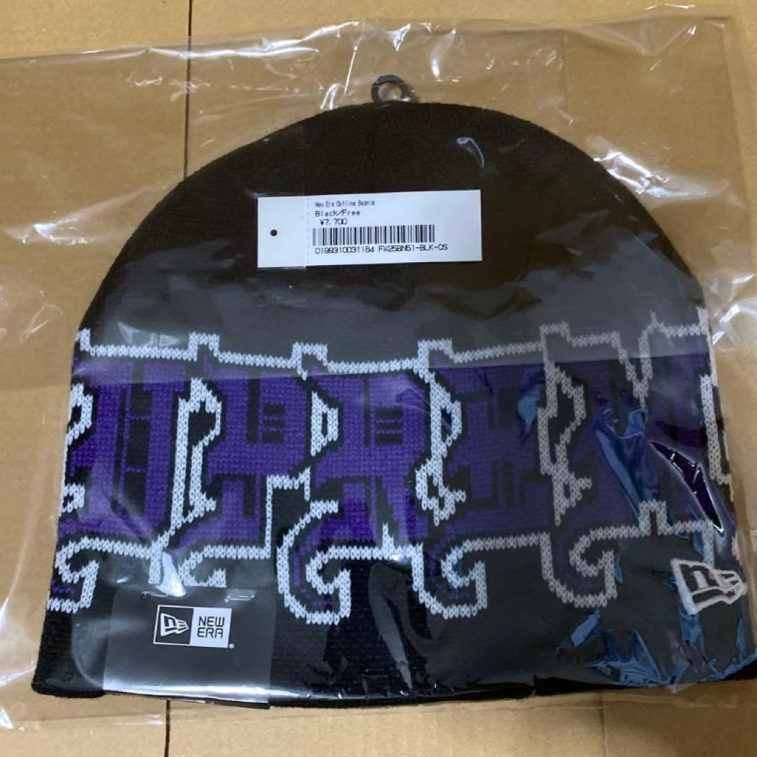 帽子 Supreme New Era Outline Beanie Black