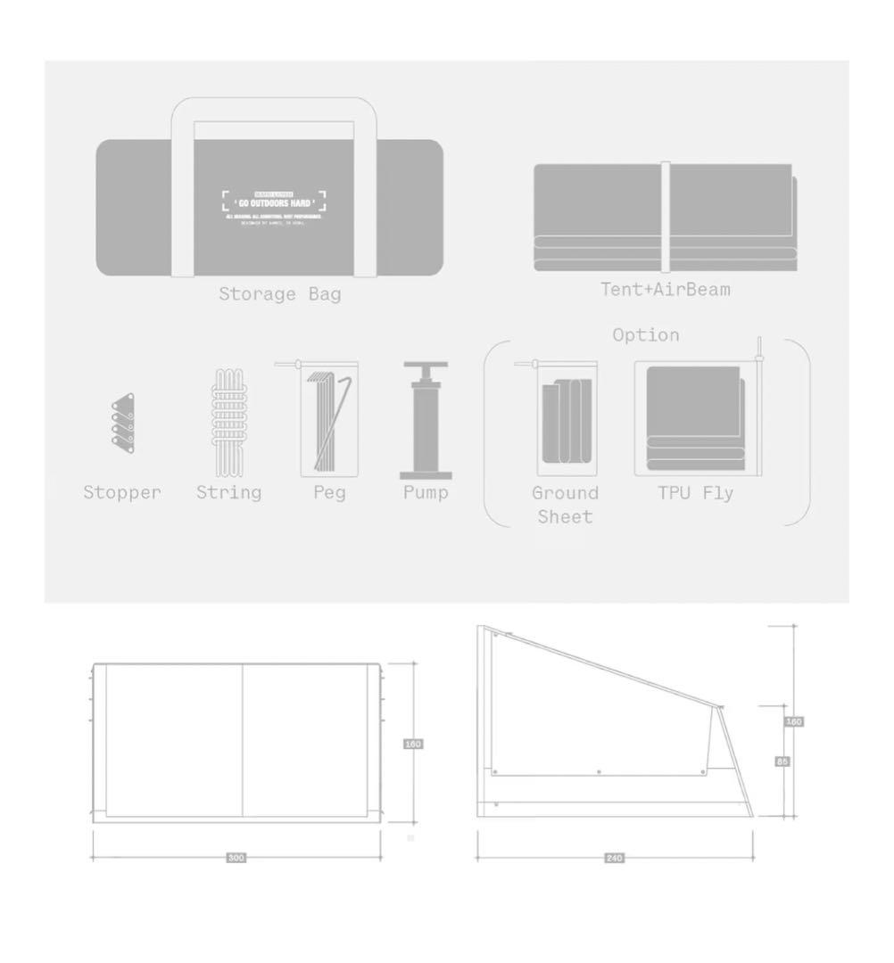 CAMVIL BOX AIR TENT ボックスエアーテント TCケムビル