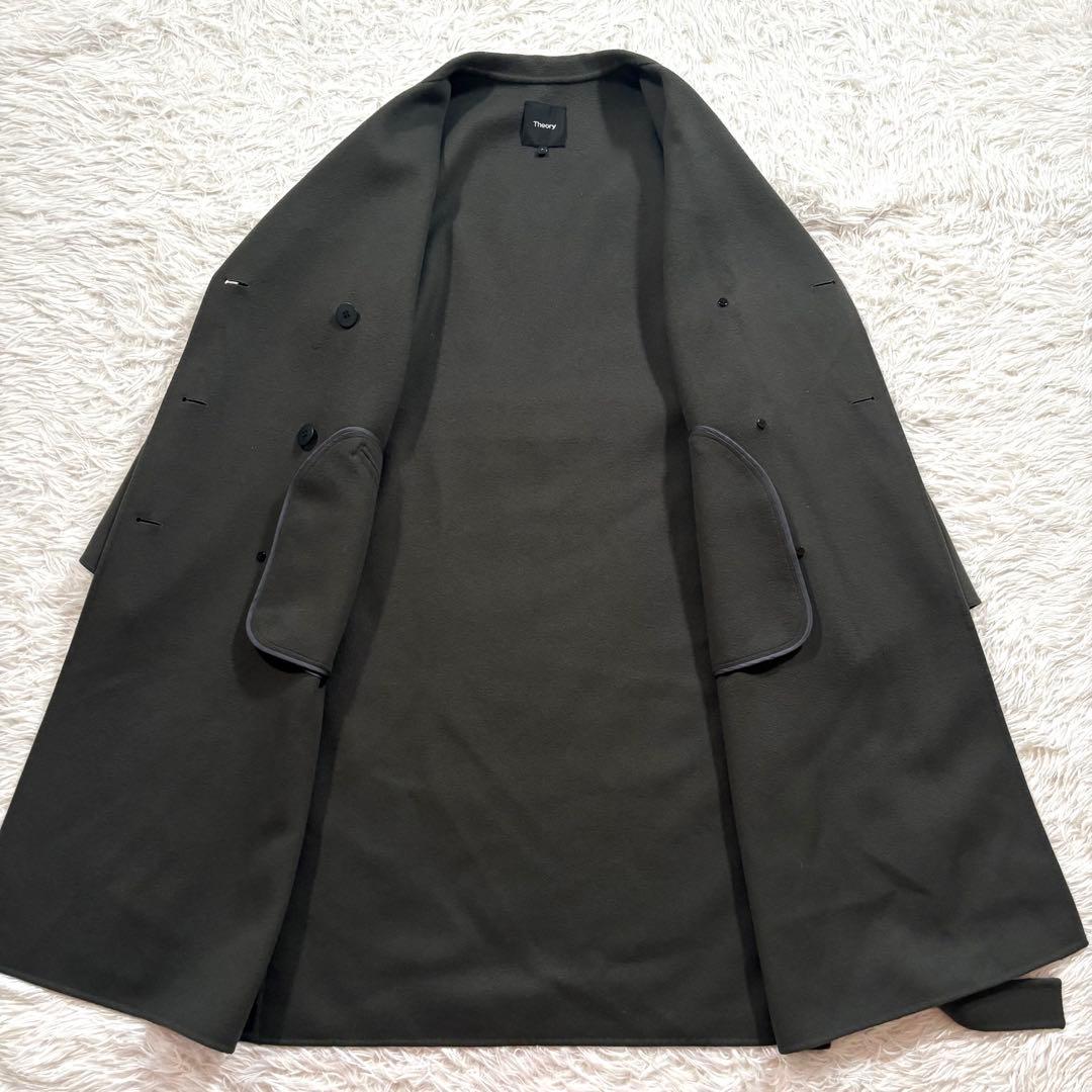 美品✨セオリー　ダブルフェイス　リバーコート ダブル　ベルト　ウール　カシミヤ
