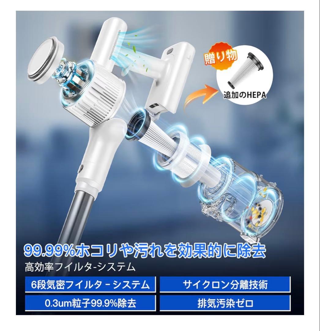 TM★KJ★HJ★様　掃除機　コードレス 65Kpa超強力吸引　 50分連続稼働