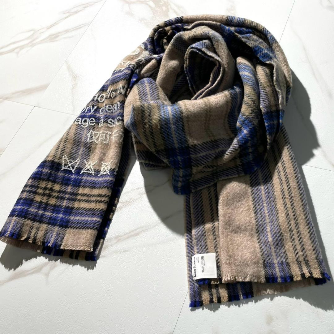 極美品✨Acne Studios チェック マフラー ストール 大判 ウール