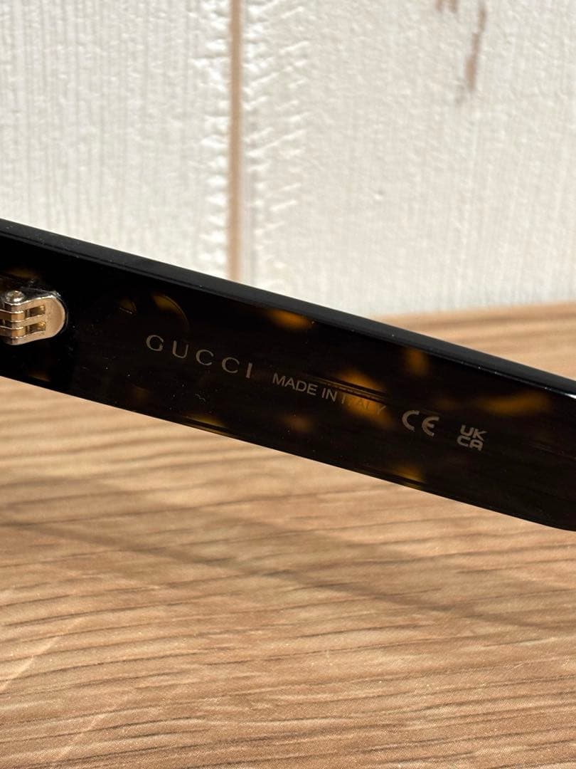 【meomeo】GUCCI ブラック サングラス 鼈甲 ブラウンレンズ