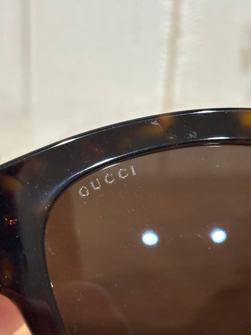 【meomeo】GUCCI ブラック サングラス 鼈甲 ブラウンレンズ