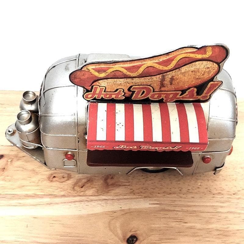 ビンテージカー ホットドッグ トレーラー 車 オブジェ ブリキ 置物 アメリカン