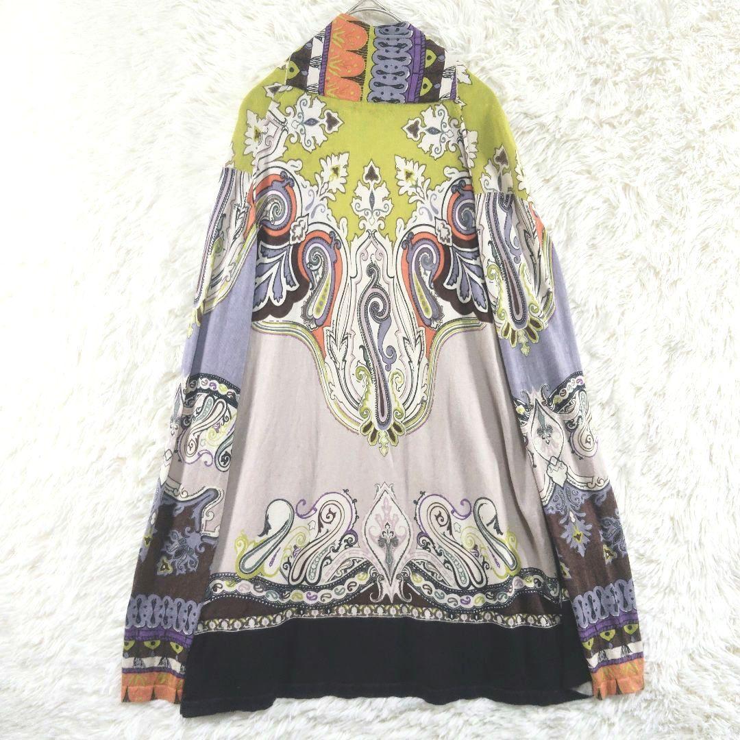 ETRO　エトロ　総柄　カシミヤ　シルク　マルチカラー　羽織　カーディガン　44