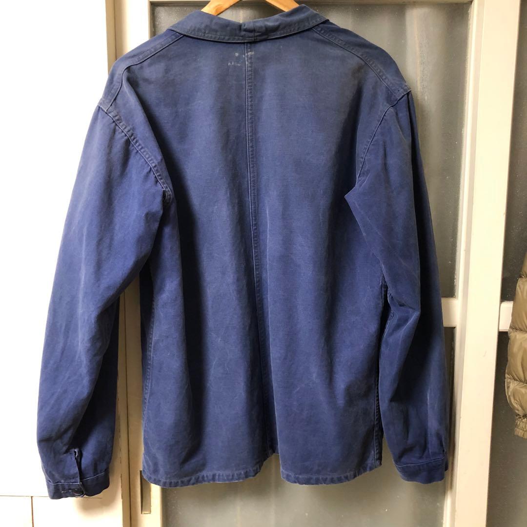 フレンチ　ワークジャケット　ヴィンテージ　古着　フランス　ユーロ 青