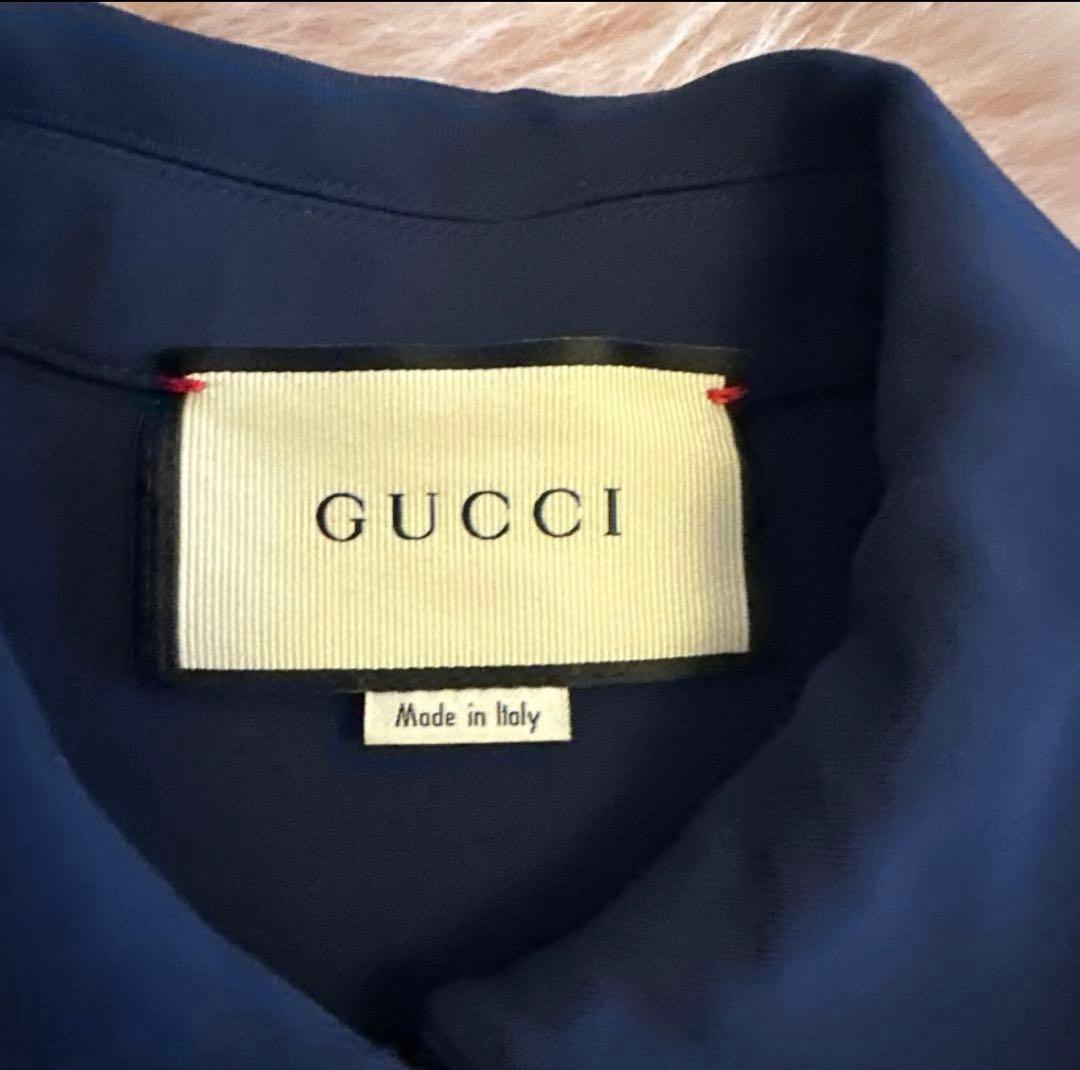 【みえこ】GUCCI ネイビー 半袖ワンピース