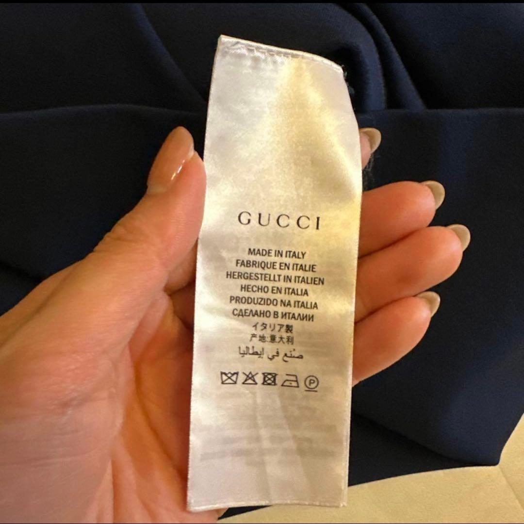 【みえこ】GUCCI ネイビー 半袖ワンピース