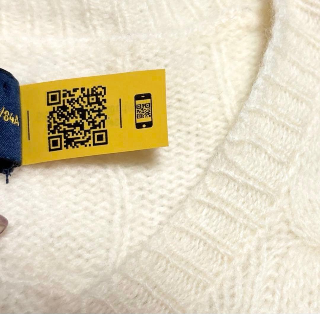 美品　ポロ　ラルフローレン　ケーブルニットカーディガン　カシミヤ　ウール　QR