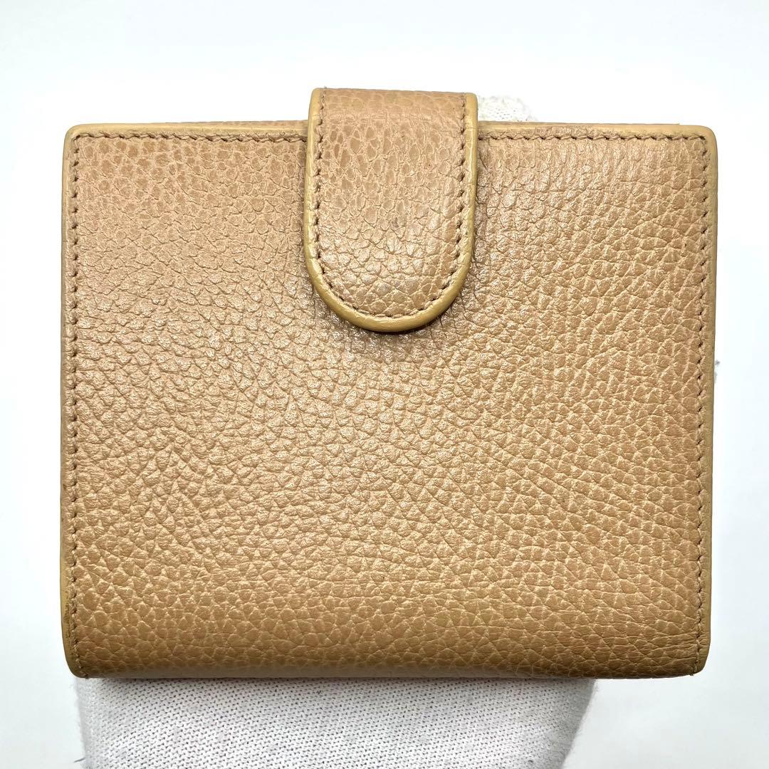 【美品】GUCCI グッチ インターロッキング 折り財布 二つ折り財布 ベージュ