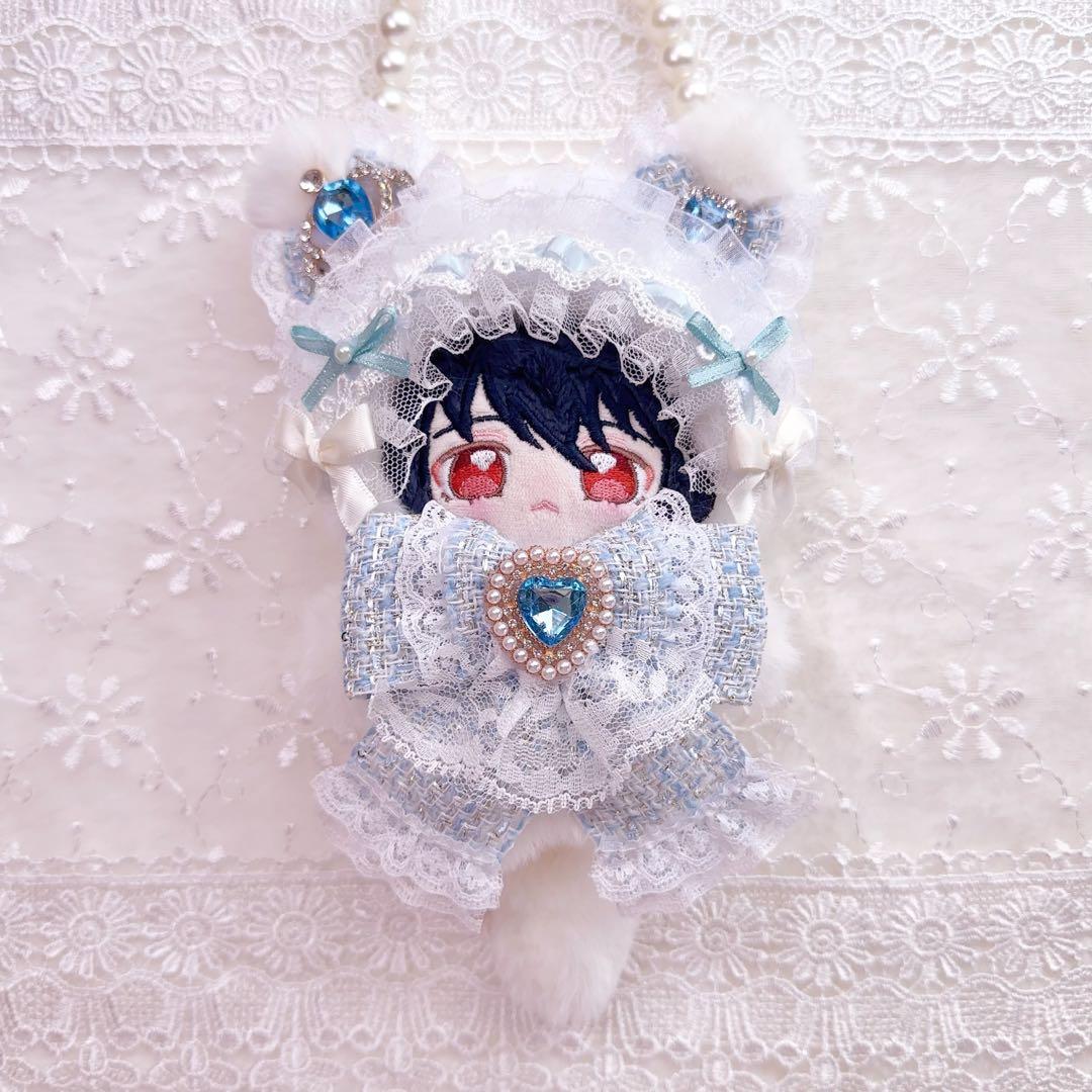 ツイードシリーズ　いつぬい　ぬい服　着ぐるみ　水色　ねこ　白　ロリータ　あんスタ