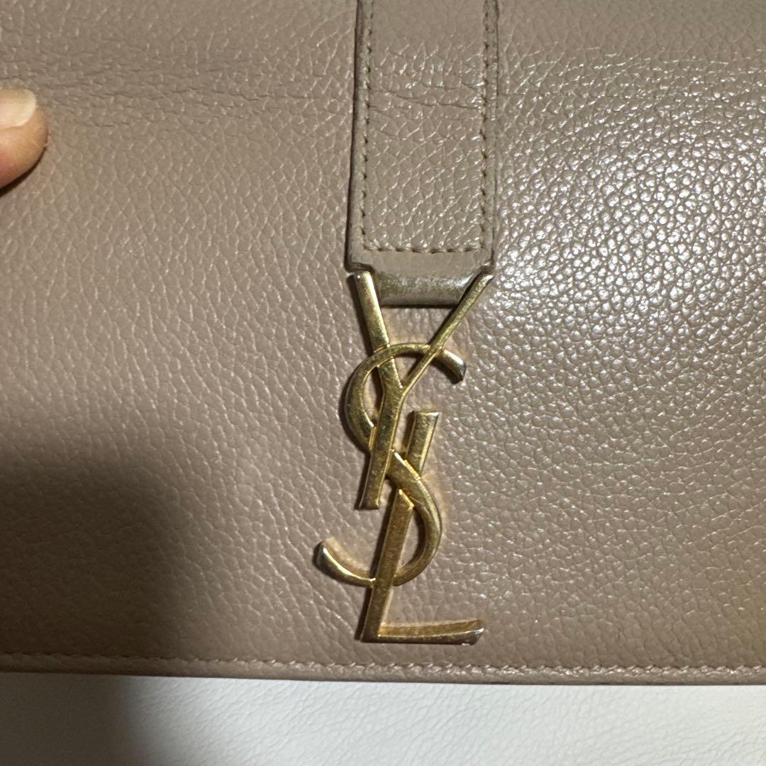 YSL ベージュ レザー 長財布
