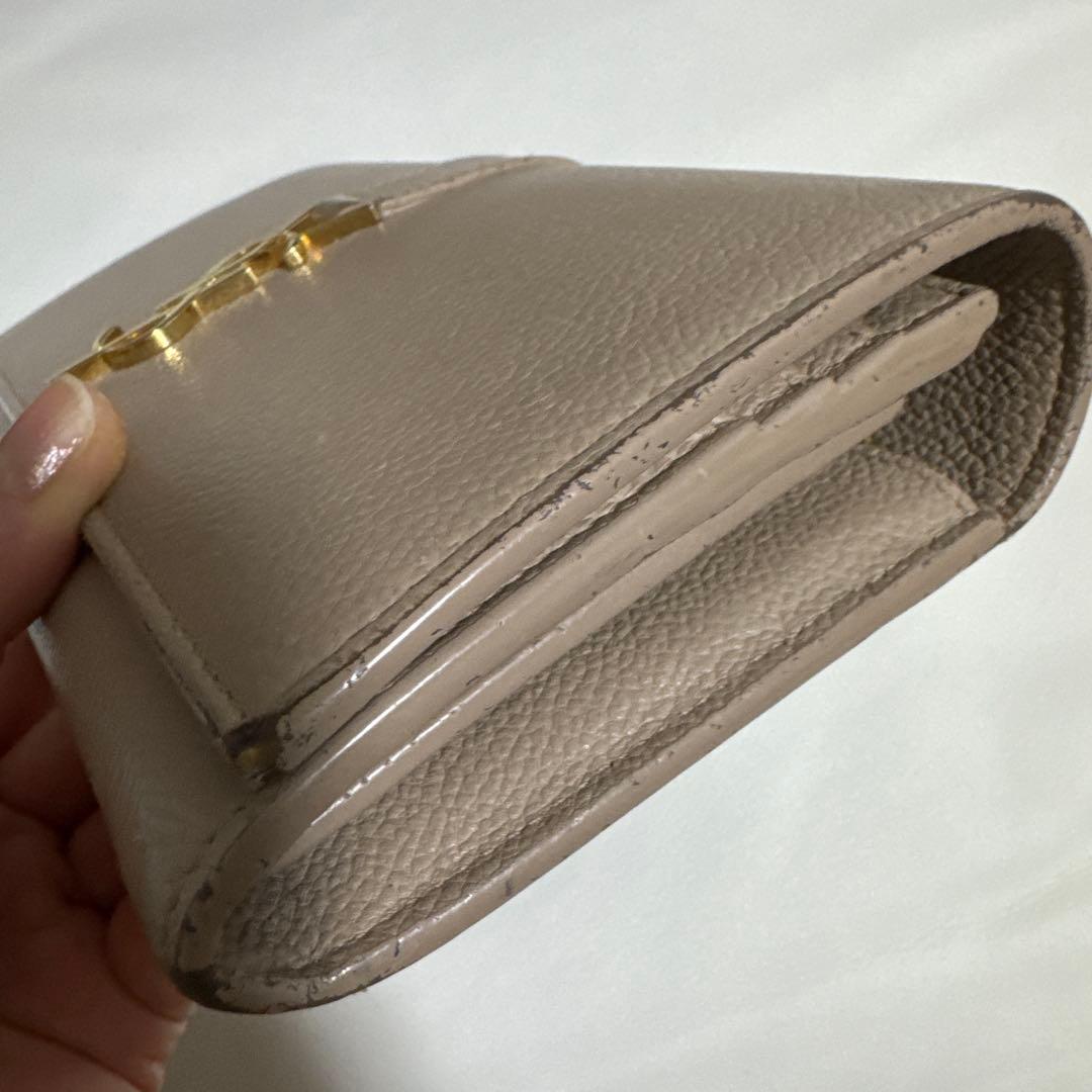 YSL ベージュ レザー 長財布