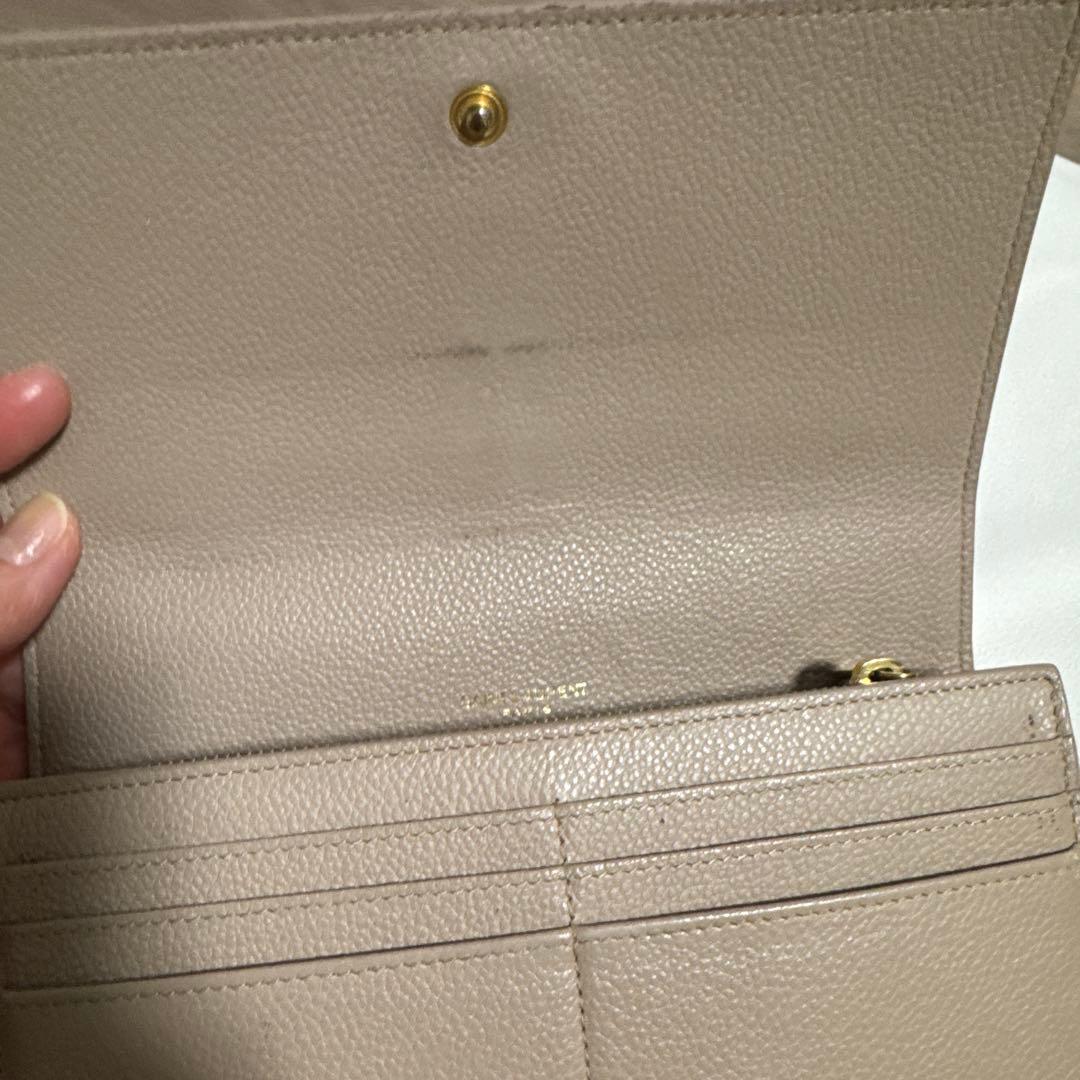 YSL ベージュ レザー 長財布