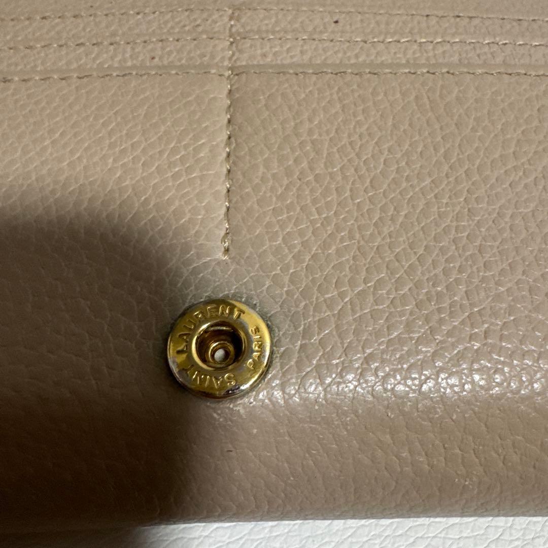 YSL ベージュ レザー 長財布