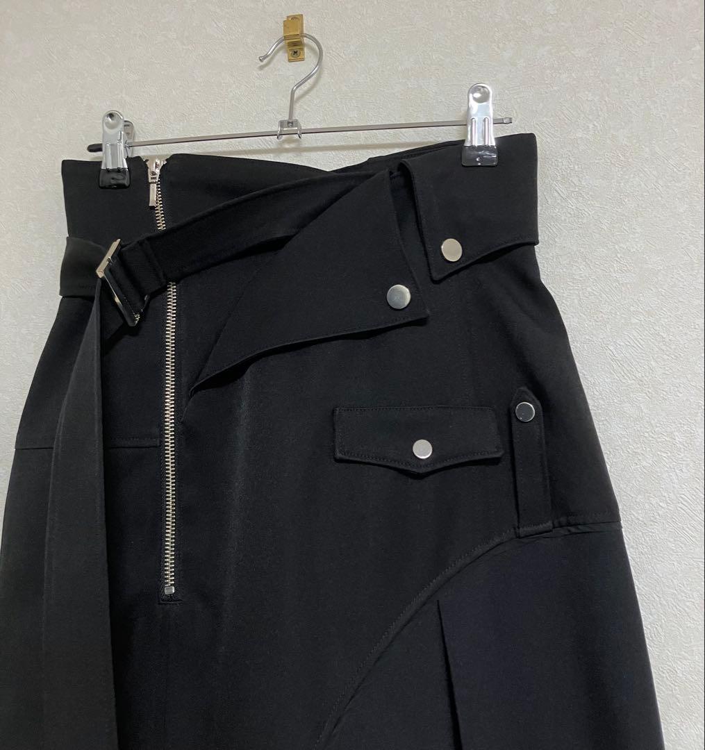❤︎人気商品❤︎　UNITED TOKYO　バイカーディテールスカート　ブラック・１