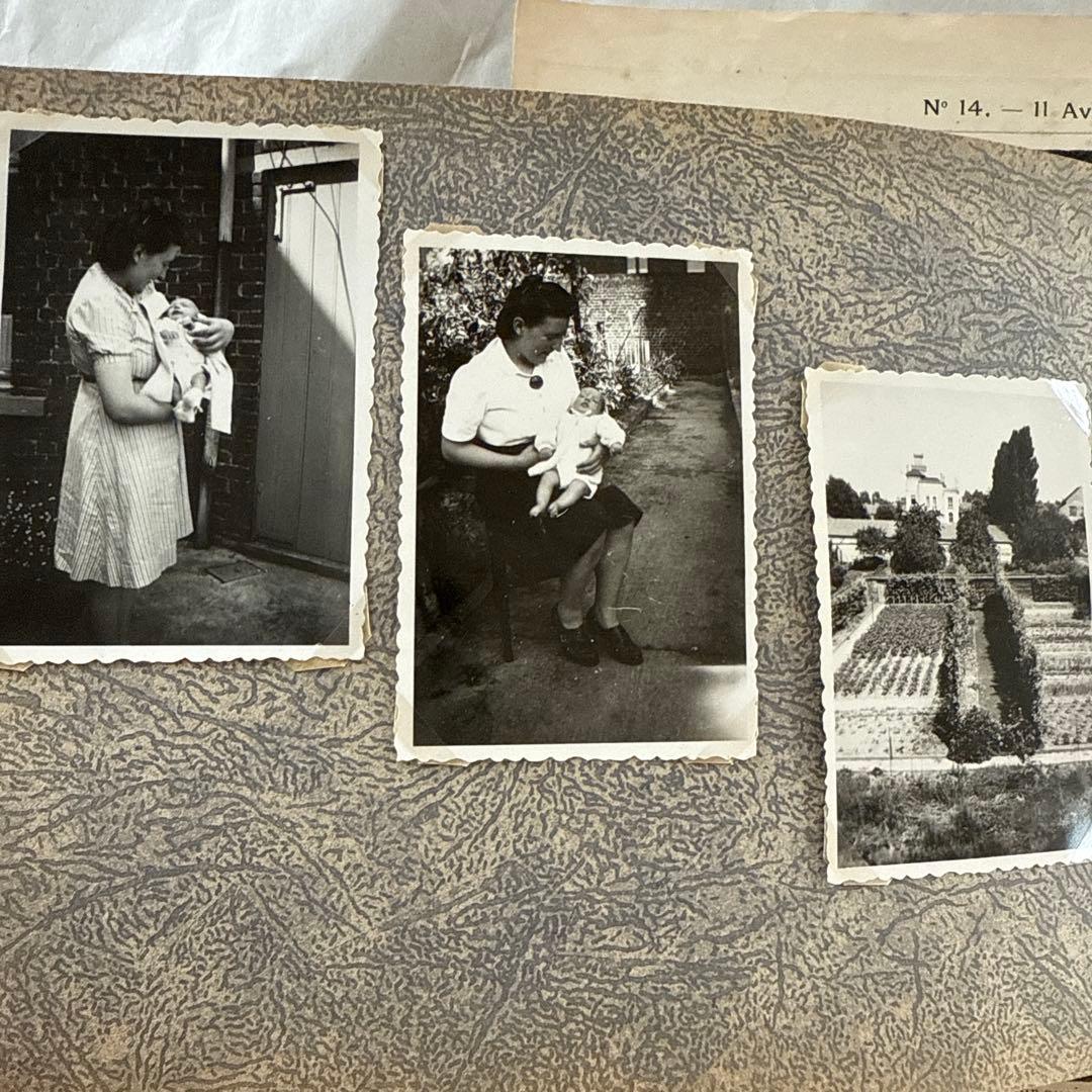 稀少1920年アンティーク写真アルバム洋書ビンテージ　フォト　ジャンクジャーナル