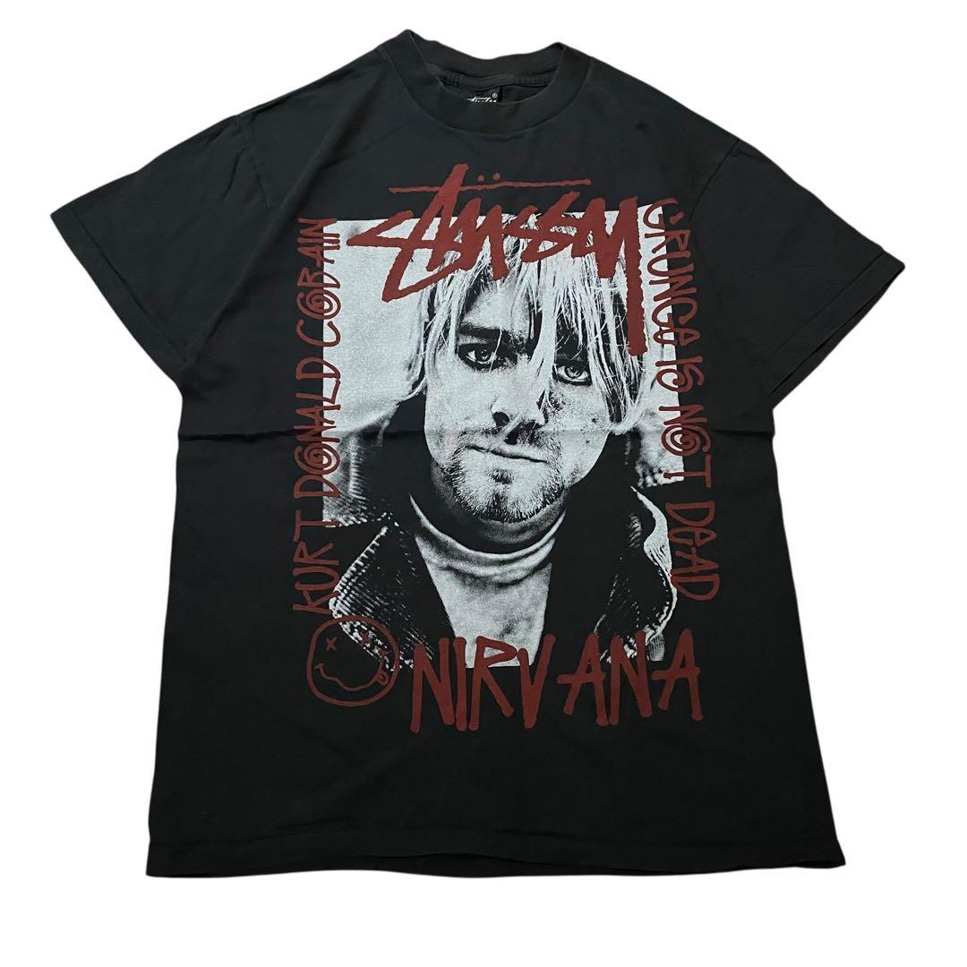 STUSSY Tシャツ Nirvana ニルヴァーナ カート・コバーン ブラック