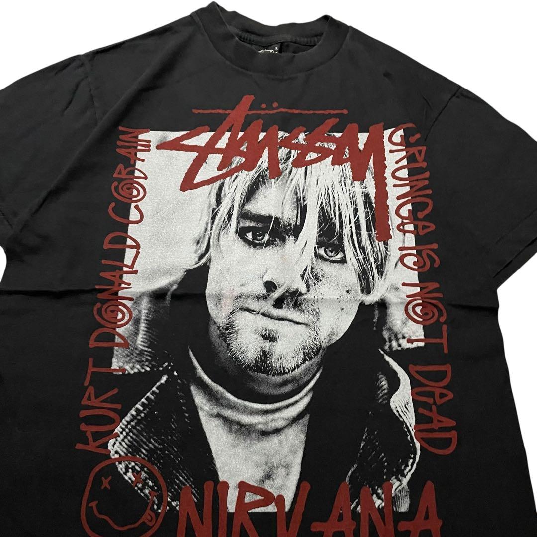 STUSSY Tシャツ Nirvana ニルヴァーナ カート・コバーン ブラック