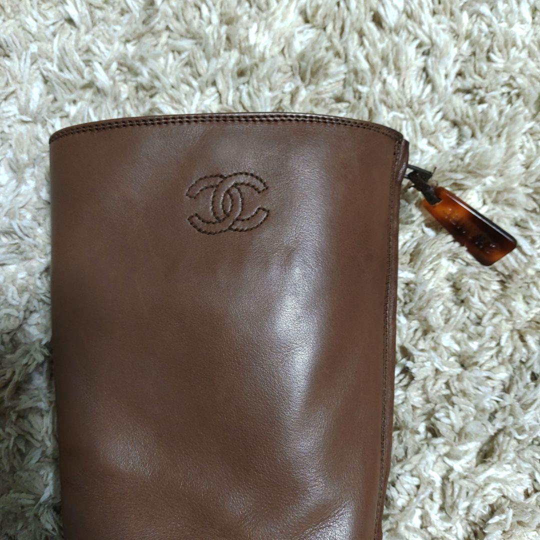 あ*き様 CHANEL 本革 ブーツ サイズ36 ブラウン シャネル