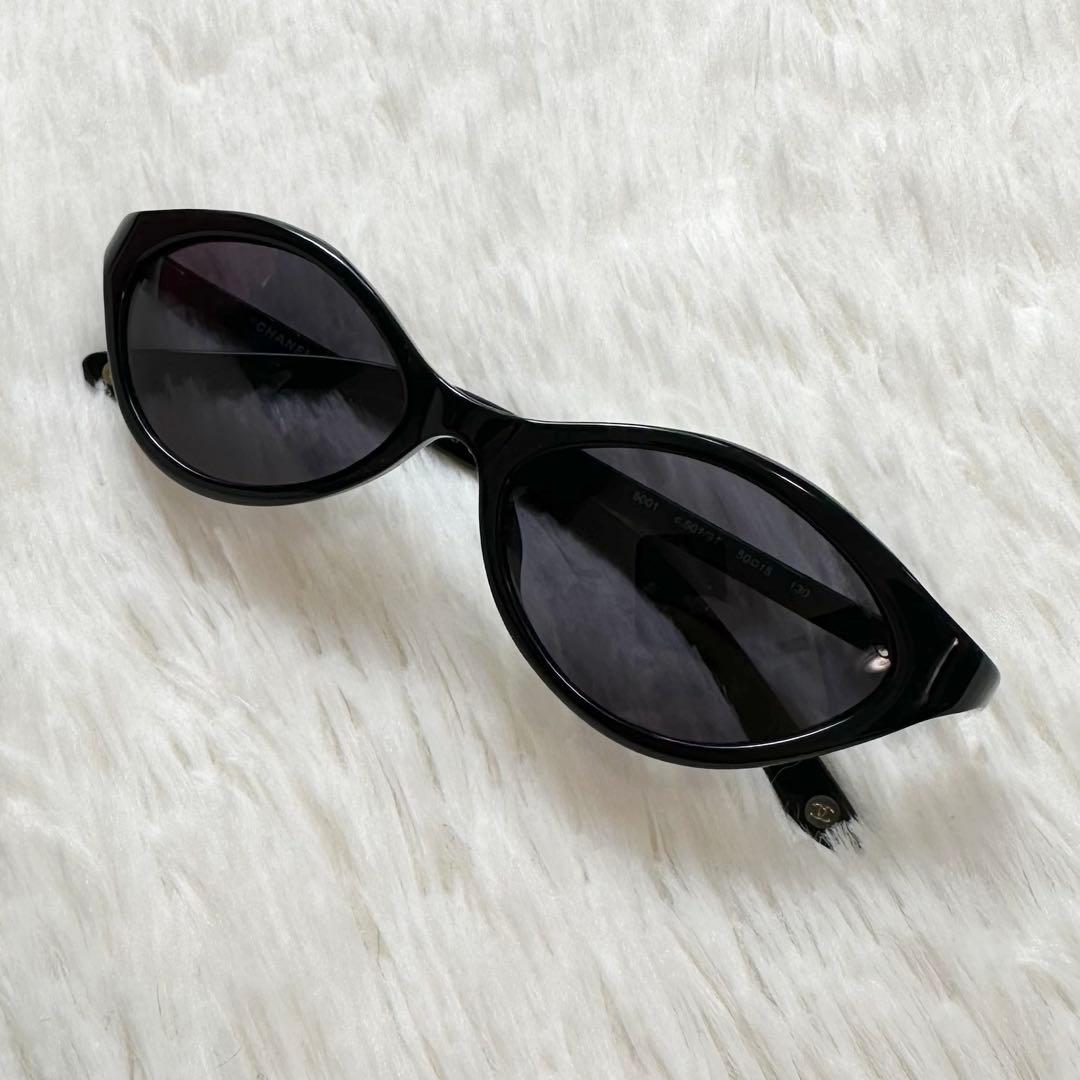 美品 CHANEL シャネル サングラス キャットアイ 5001 ココマーク