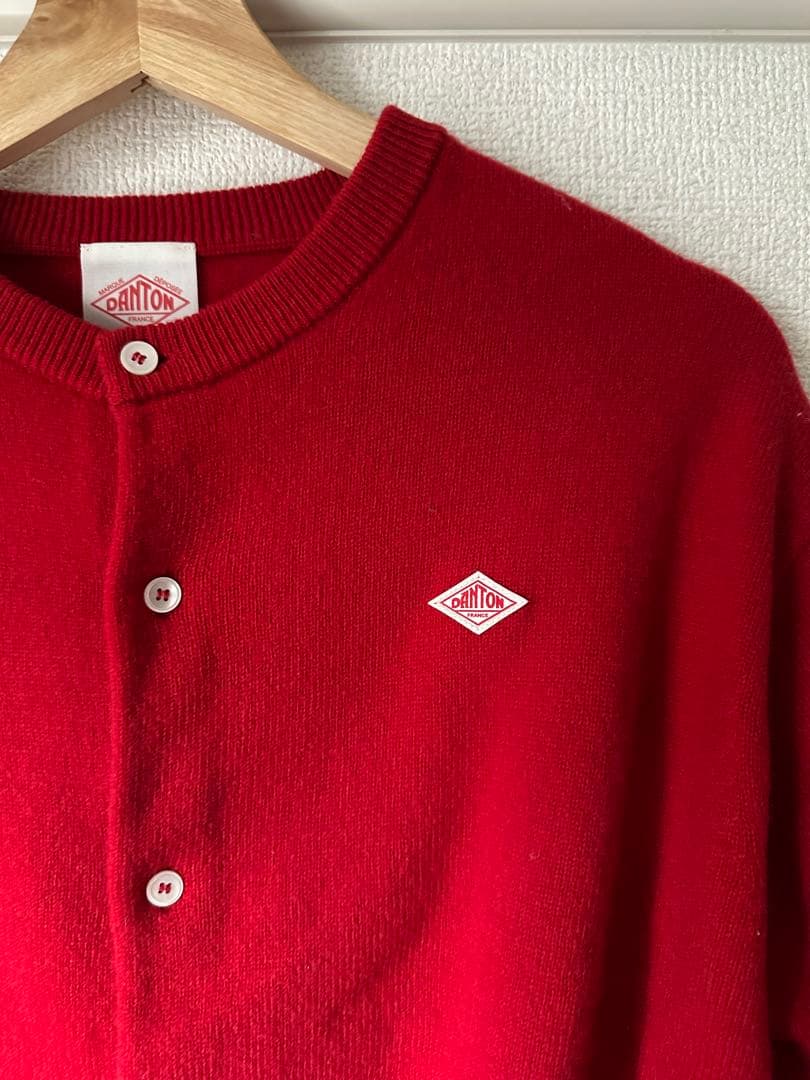 DANTON レッド カーディガン36