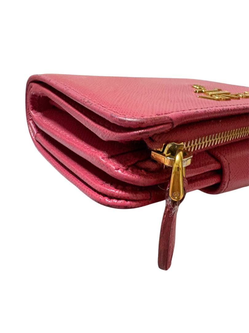 【3/14まで】PRADA 二つ折り財布 ピンク バイカラー マルチカラー