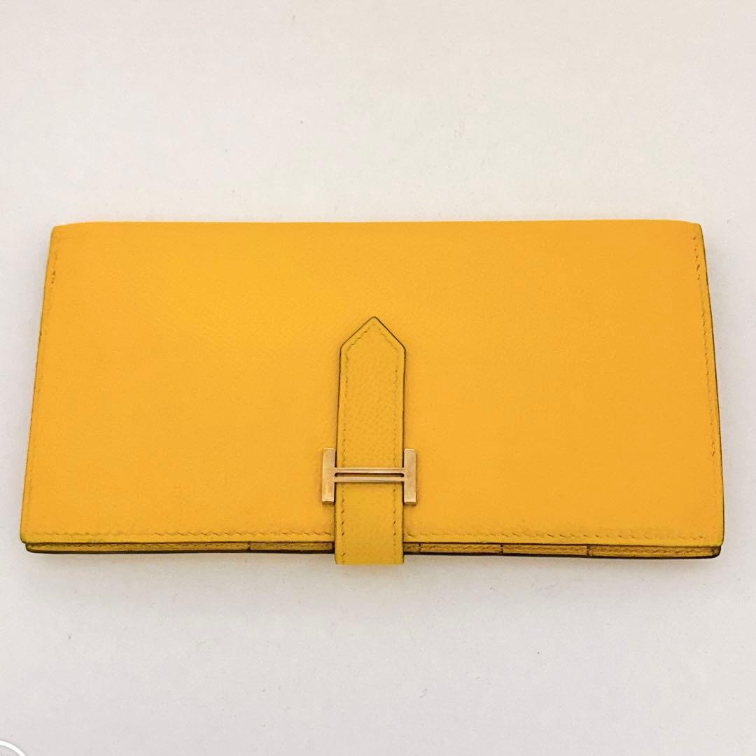 希少カラー✨HERMES エルメス ベアンクラシック 長財布 イエロー　正規品