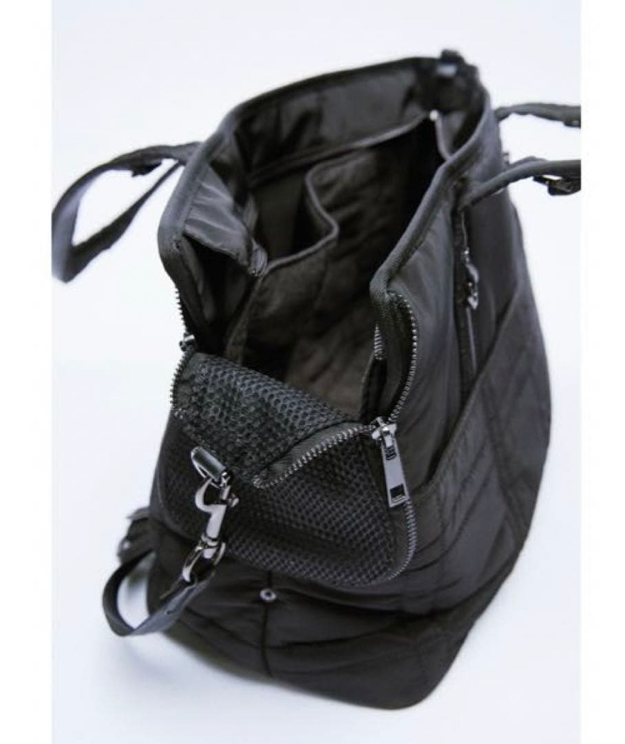 新品 ZARA  ペットキャリーバッグ ナイロンバッグ ブラック 黒