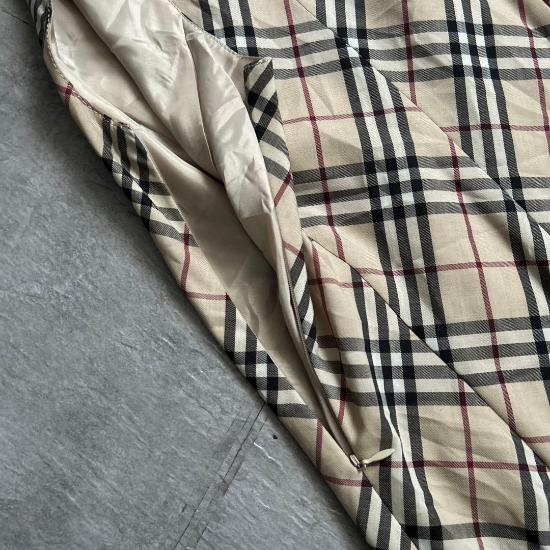Burberryノバチェック柄 ノースリーブワンピース ベージュ 38サイズ