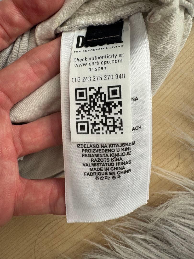 DIESEL ディーゼル ダメージ加工 Tシャツ XL グレー グランジ y2K