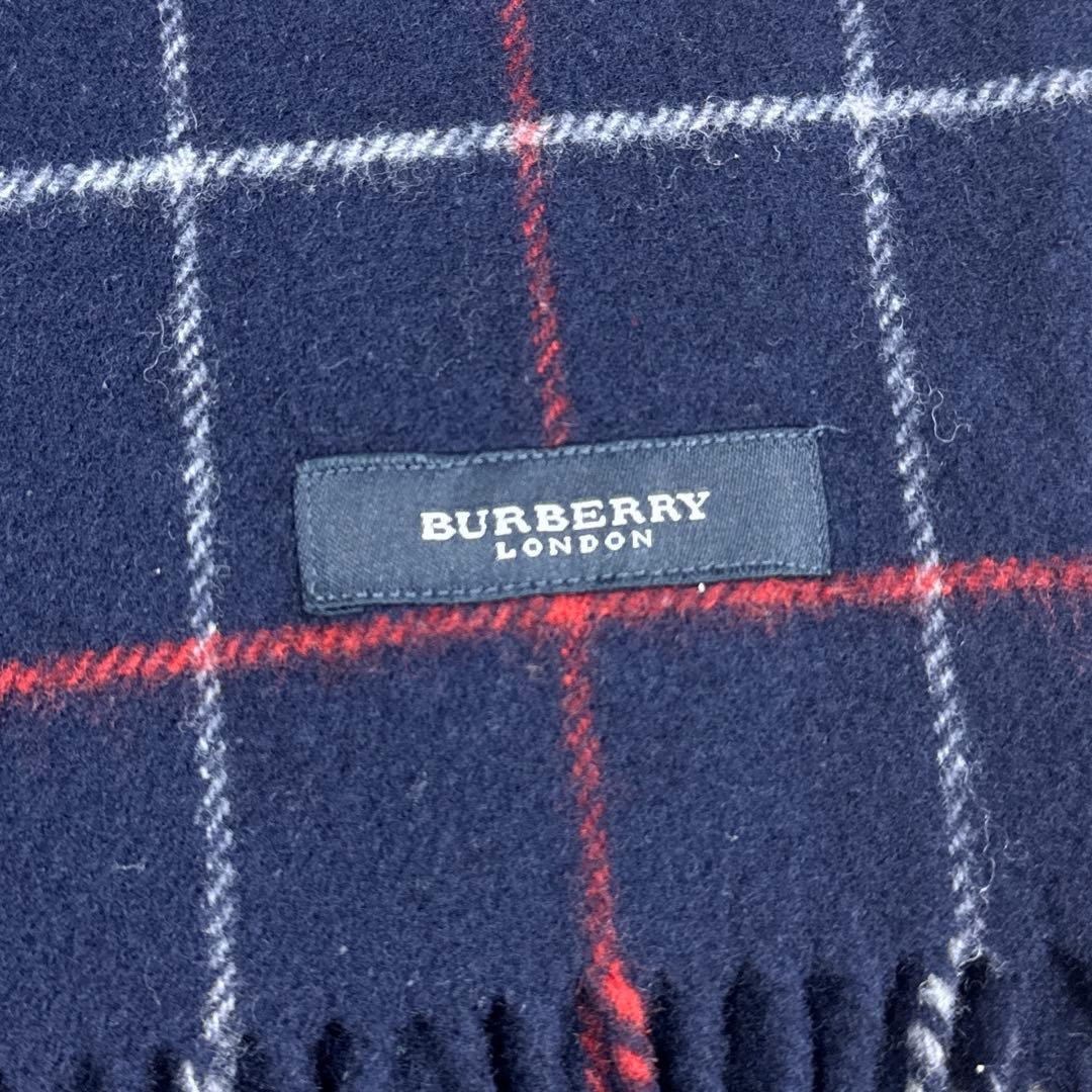 BURBERRY バーバリー 大判 チェック柄 ブランケット ストール 刺繍ロゴ