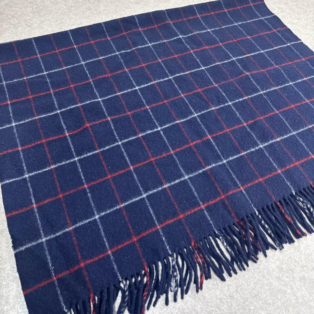BURBERRY バーバリー 大判 チェック柄 ブランケット ストール 刺繍ロゴ