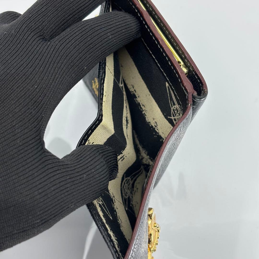ヴィヴィアンウエストウッド 二つ折り財布 がま口 オーブロゴ レザー