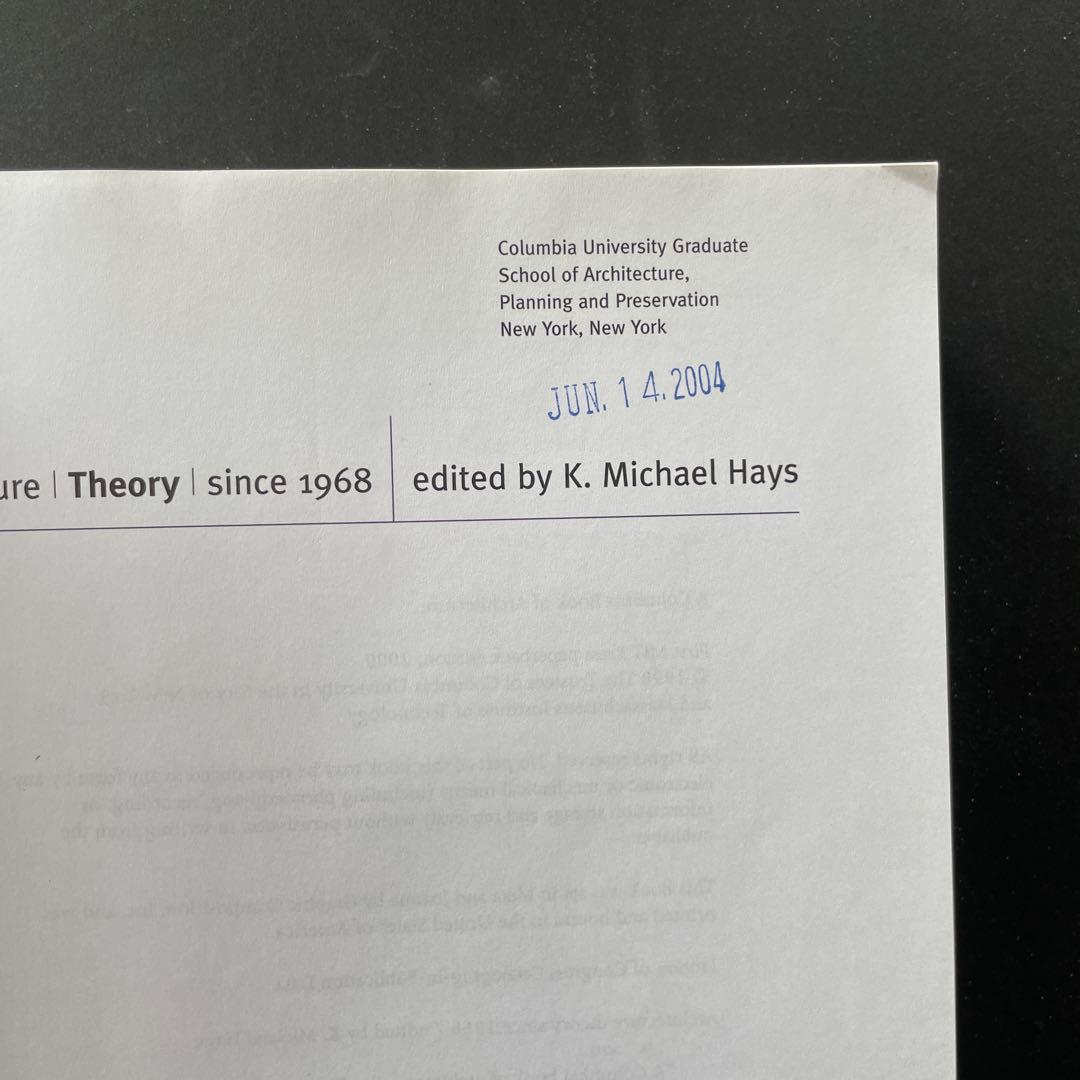 アート・デザイン・音楽 Architecture Theory since 1968