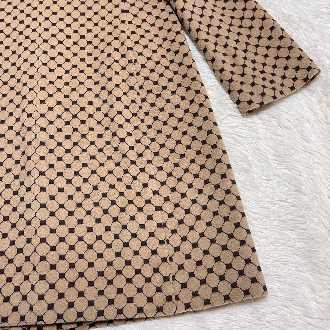 TOCCA ブラウン系　総柄　刺繍 ロングコート　エレガント　サイズ6