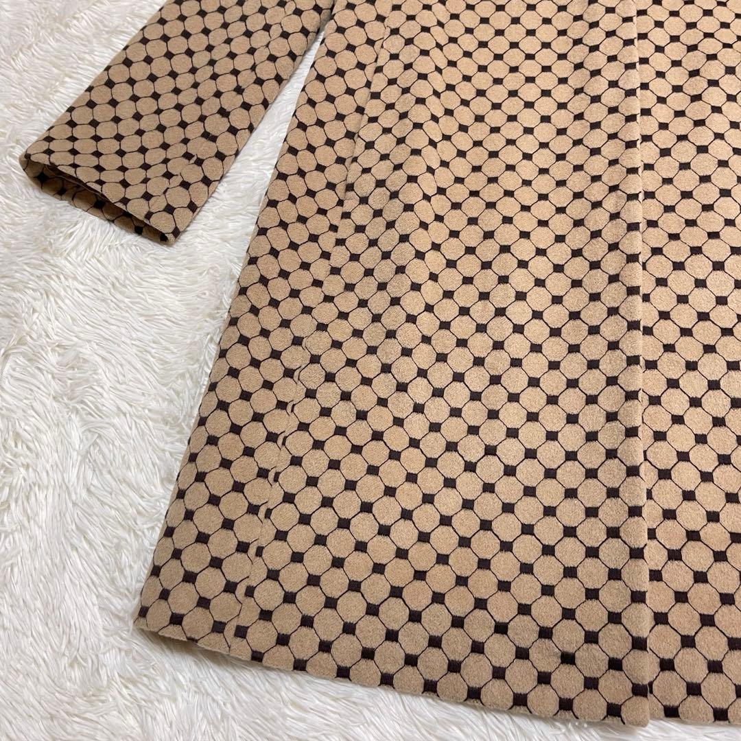 TOCCA ブラウン系　総柄　刺繍 ロングコート　エレガント　サイズ6