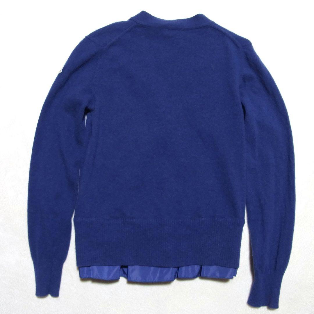 MONCLER モンクレール フリル ニット カーディガン M ブルー